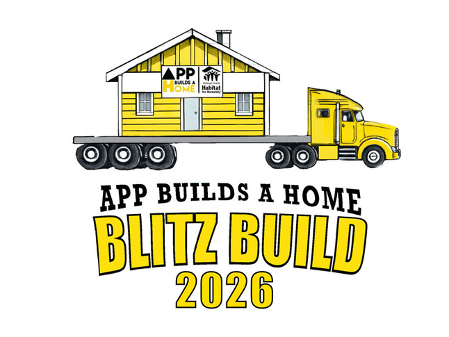 App Builds a Home Blitz Build 2026 logo featuring a modular home on a flatbed truck.